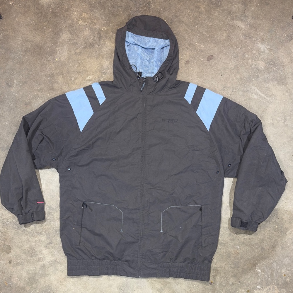 Y2K FUBU Black and Blue Windbreaker with Hood